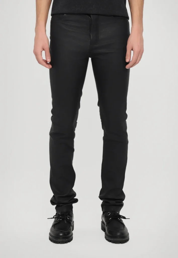 The Kooples Black Leather Slim-Fit Pants