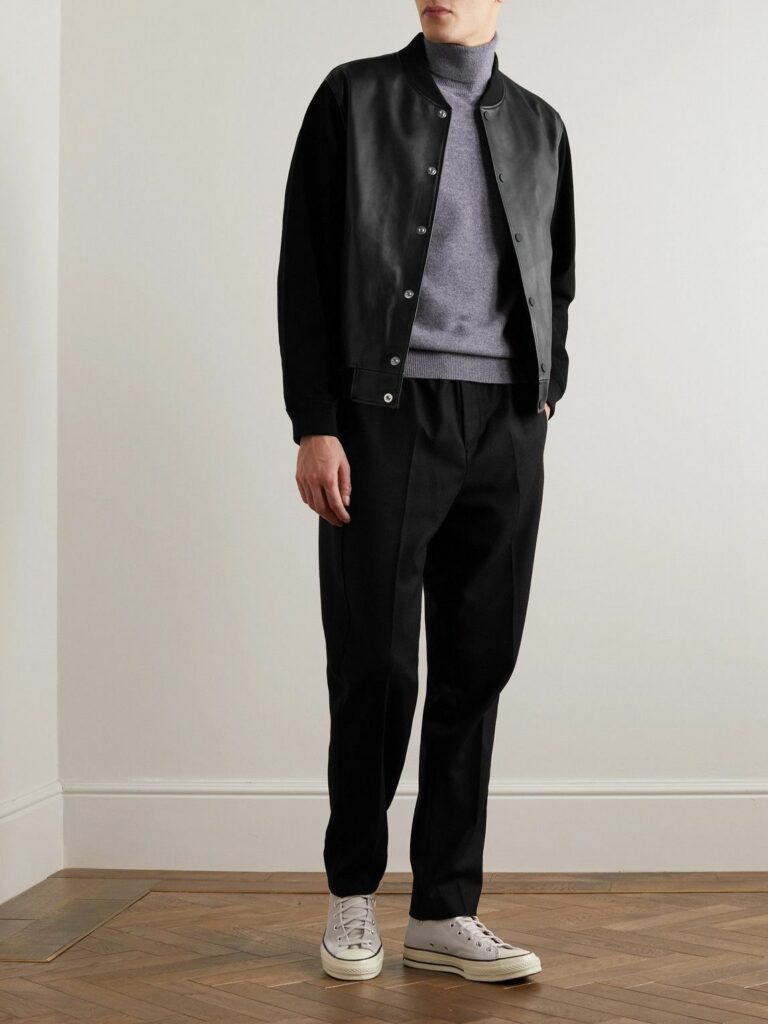 Theory Suede Bomber Jacket – Minimal Clean Lines