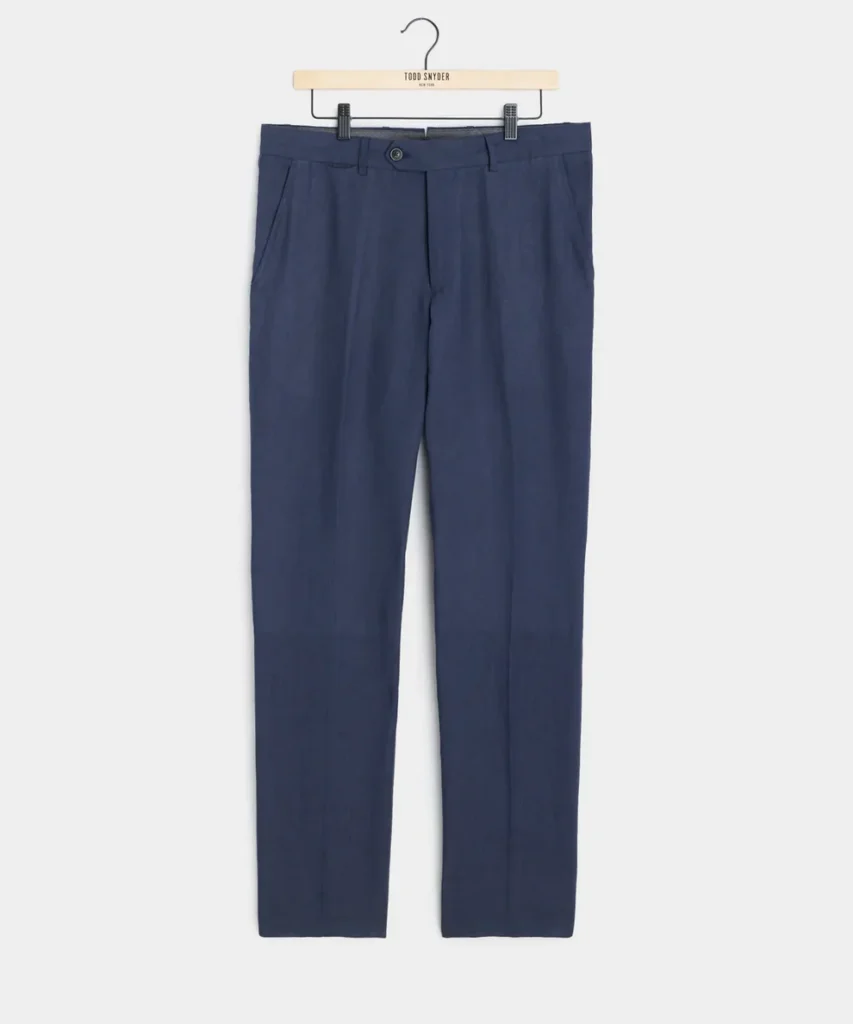 Todd Snyder Italian Cotton-Linen Pinstripe Sutton Trouser in Navy