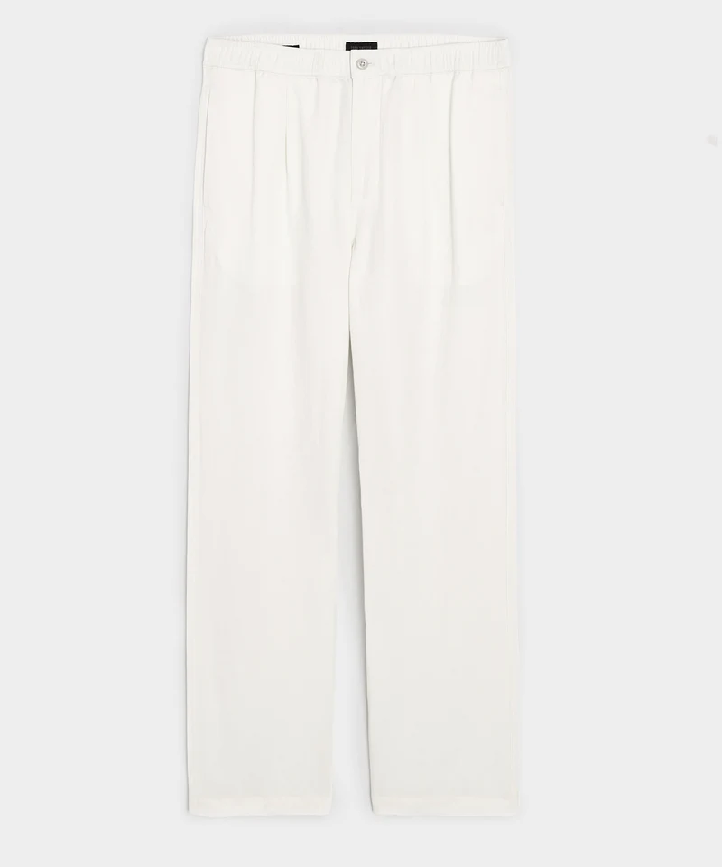 Todd Snyder Linen-Wool Officer Trouser in Charcoal Stripe