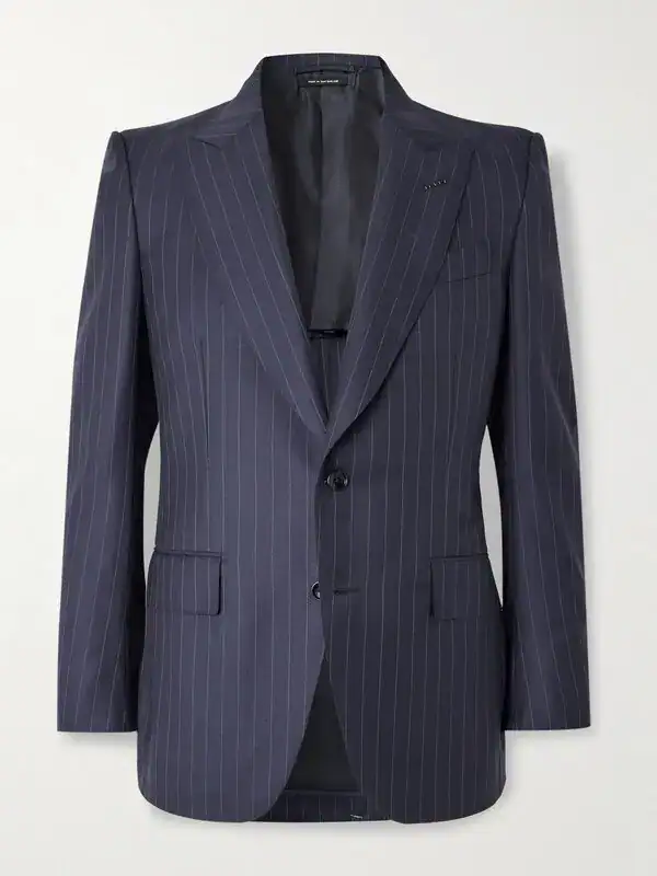 Tom Ford Dyllan Slim-Fit Tapered Striped Wool-Twill Suit Trousers