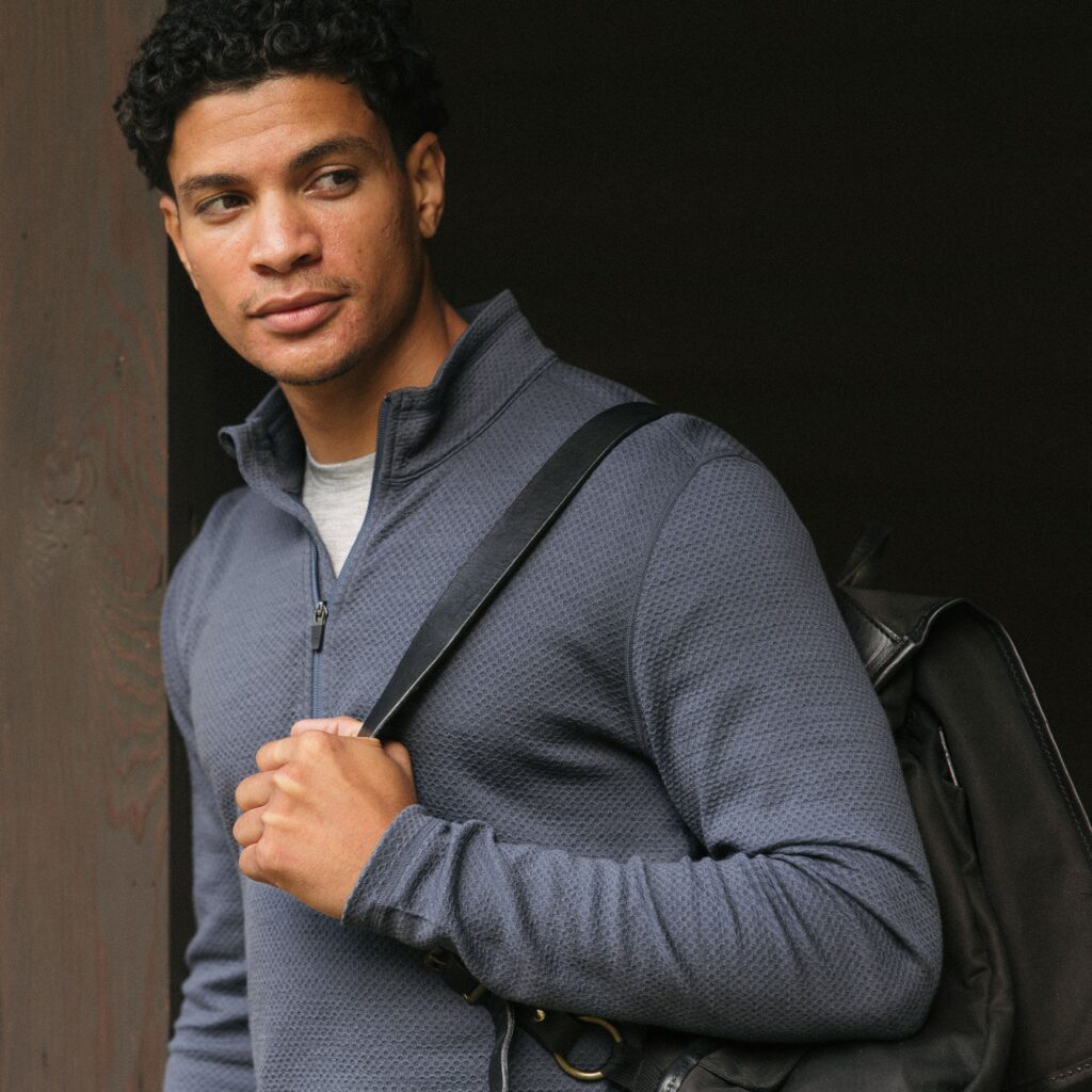 Wool&Prince Honeycomb Waffle Quarter-Zip