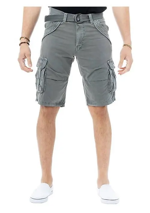 X RAY Men's Belted 12.5" Inseam Cargo Shorts