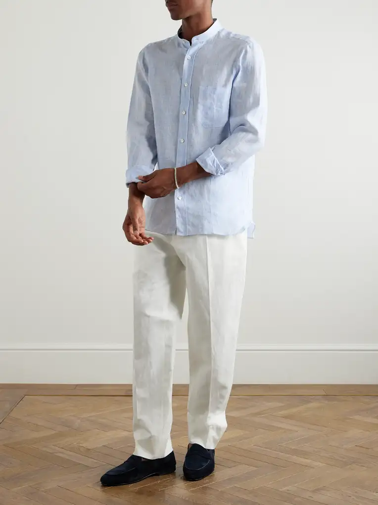 Best Linen Grandad Collar Shirts for Men with Casual Refined Look