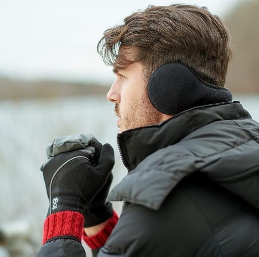180s Merino Wool Ear Warmer Men Black