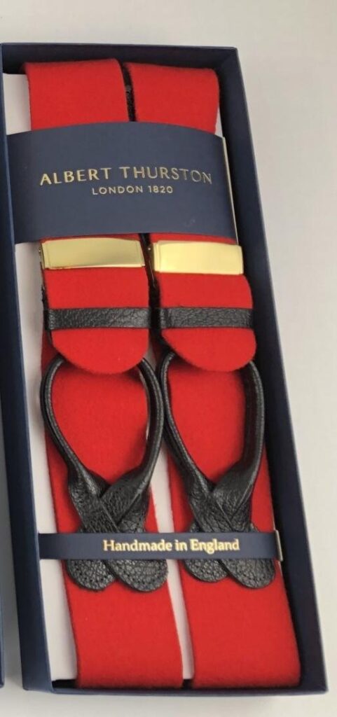 Albert Thurston Saxe Boxcloth Hand-Stitched Braces