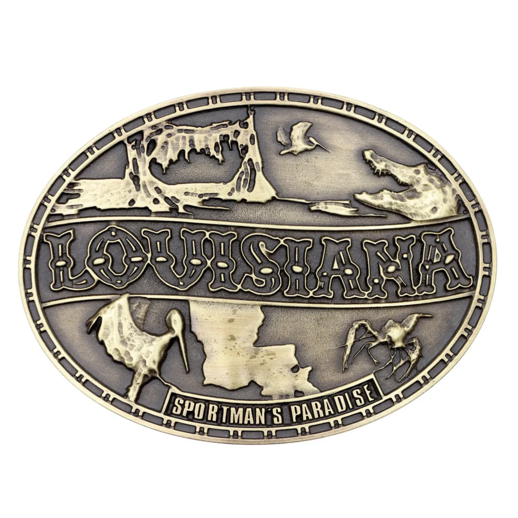 AndWest Home of the Brave Antique Brass Buckle