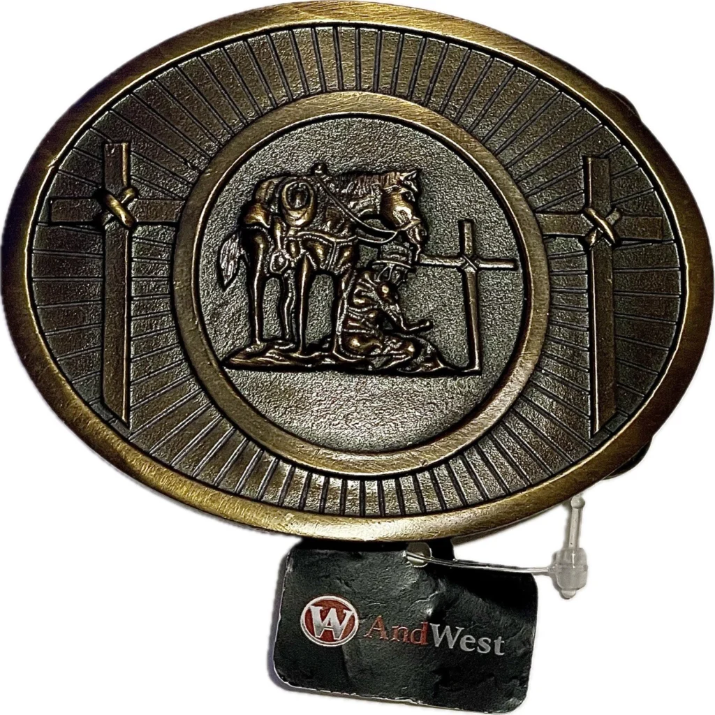 AndWest Love It or Leave It Antique Brass Buckle