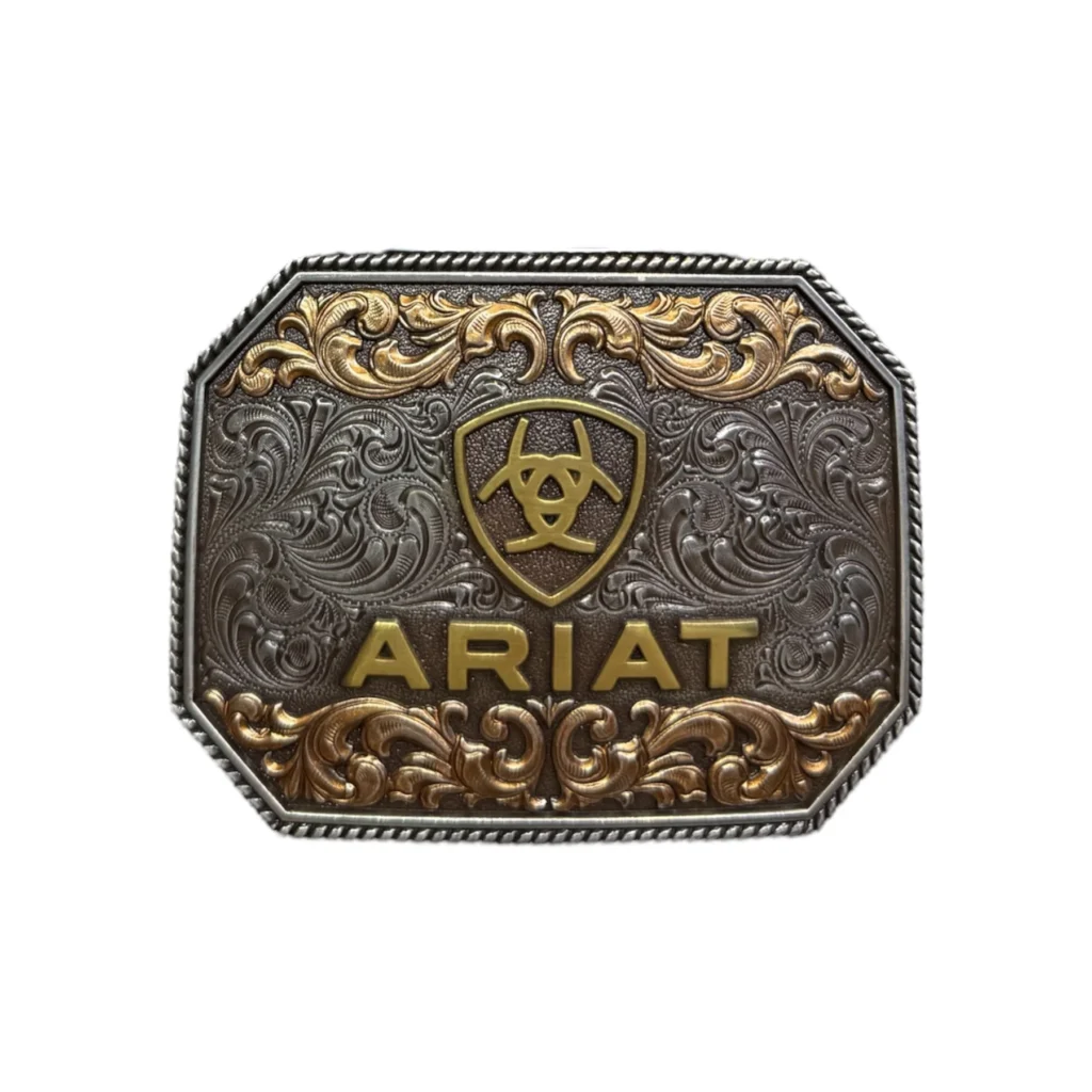 Ariat Tri-Tone Logo Rectangular Belt Buckle