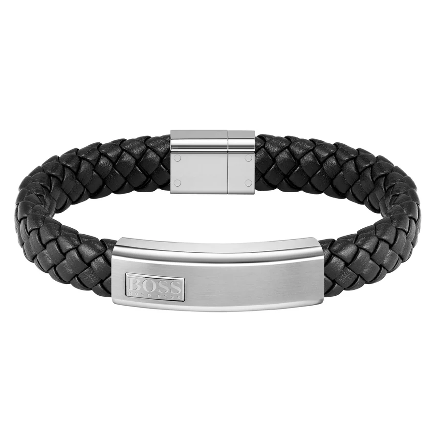 BOSS Leather Bracelet with Magnetic Closure