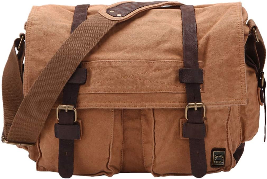 Berchirly Vintage Military Canvas Messenger Bag