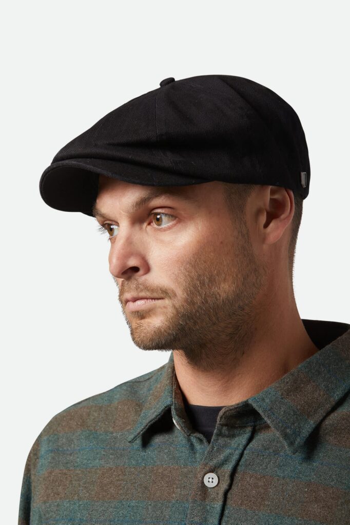 Brixton Brood Newsboy Cap in Dusted Ochre, Khaki, and Verdant Green