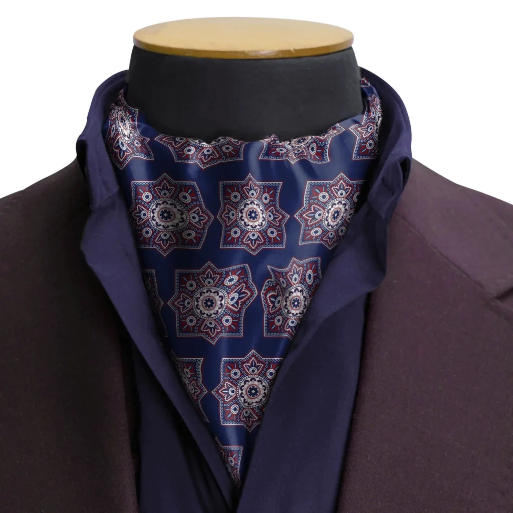 Budd Plain Silk Cravat in Blue