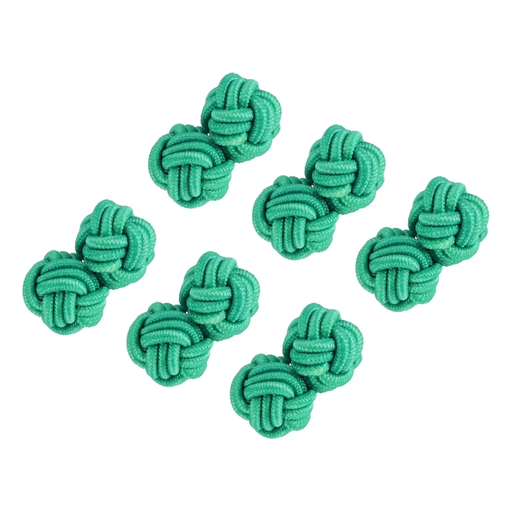 Cufflink Man Green and Blue Silk Knot Cufflinks