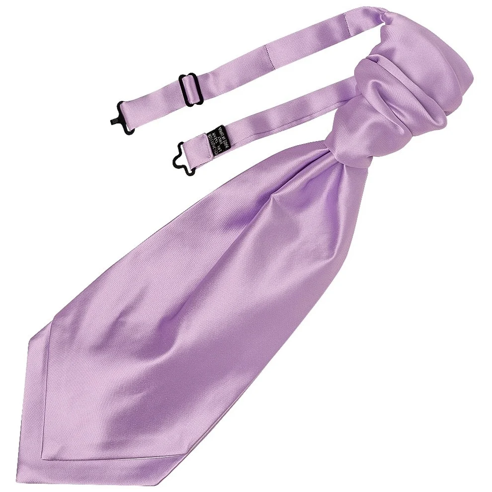 DQT Lilac Plain Satin Self-Tie Wedding Cravat