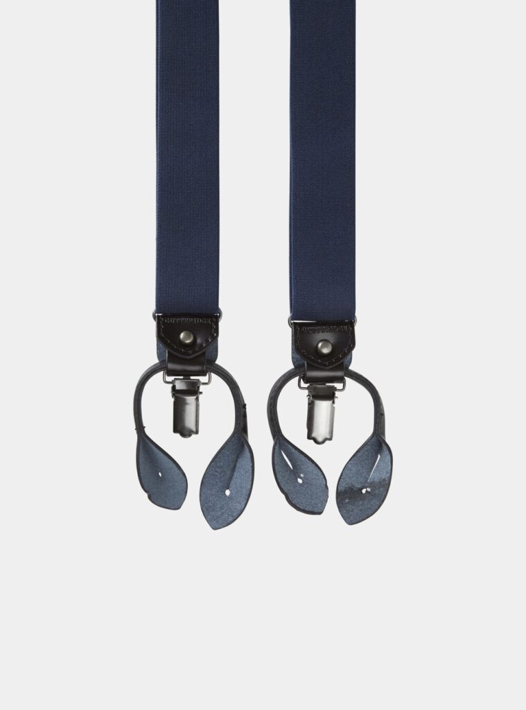 Darcy Plain Coloured Button-On Braces with Leather Runner Ends BR715