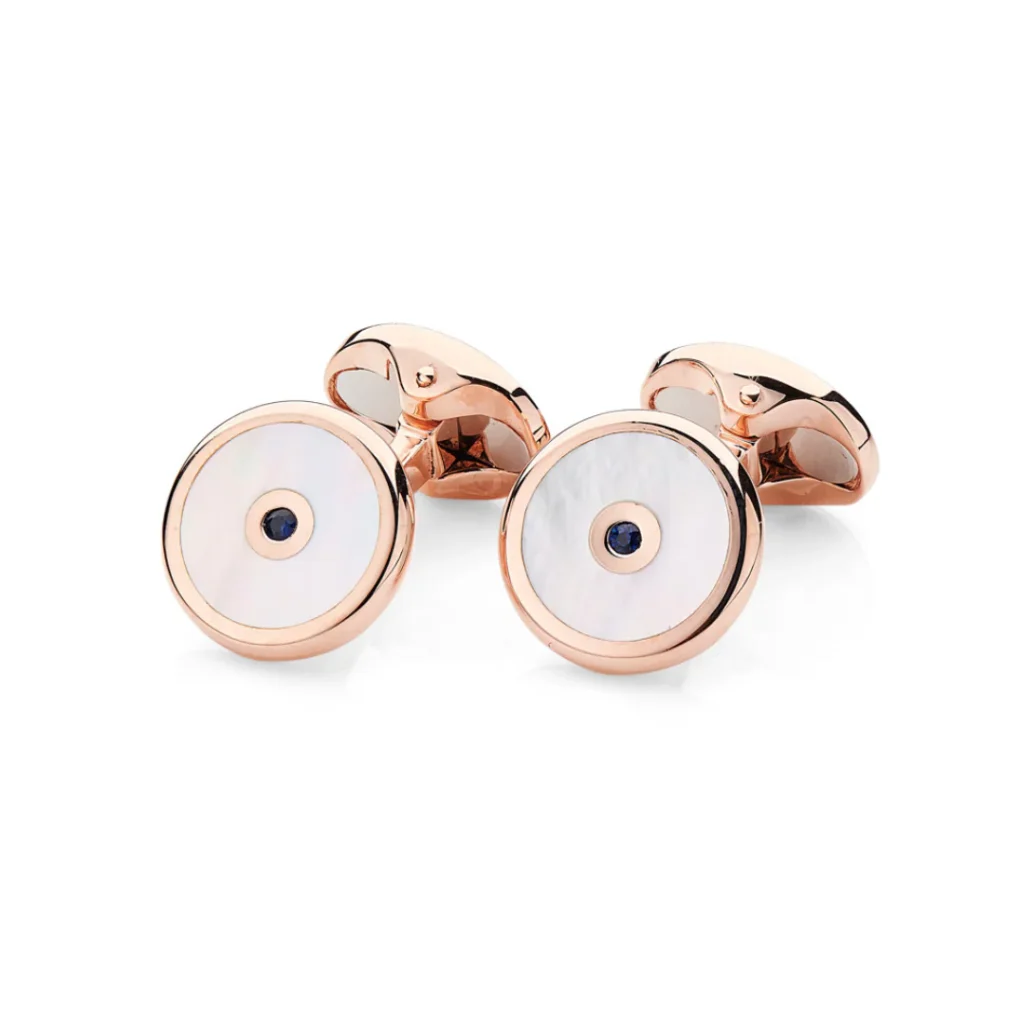 Deakin & Francis Mother-of-Pearl and Sapphire Cushion Cufflinks — Best Dressy Detail