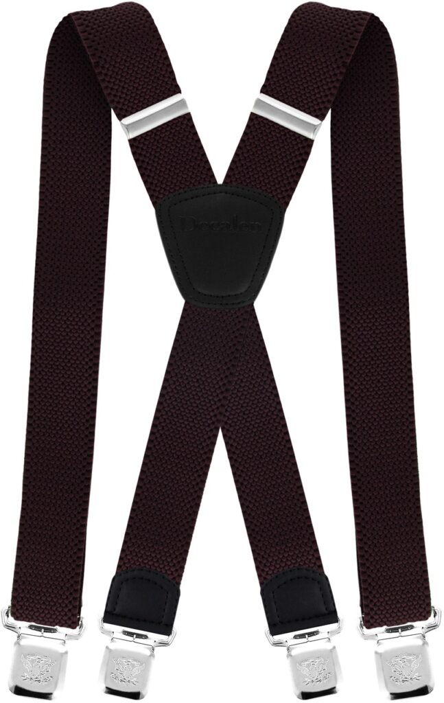 Decalen Men's Heavy Duty X-Back Suspenders