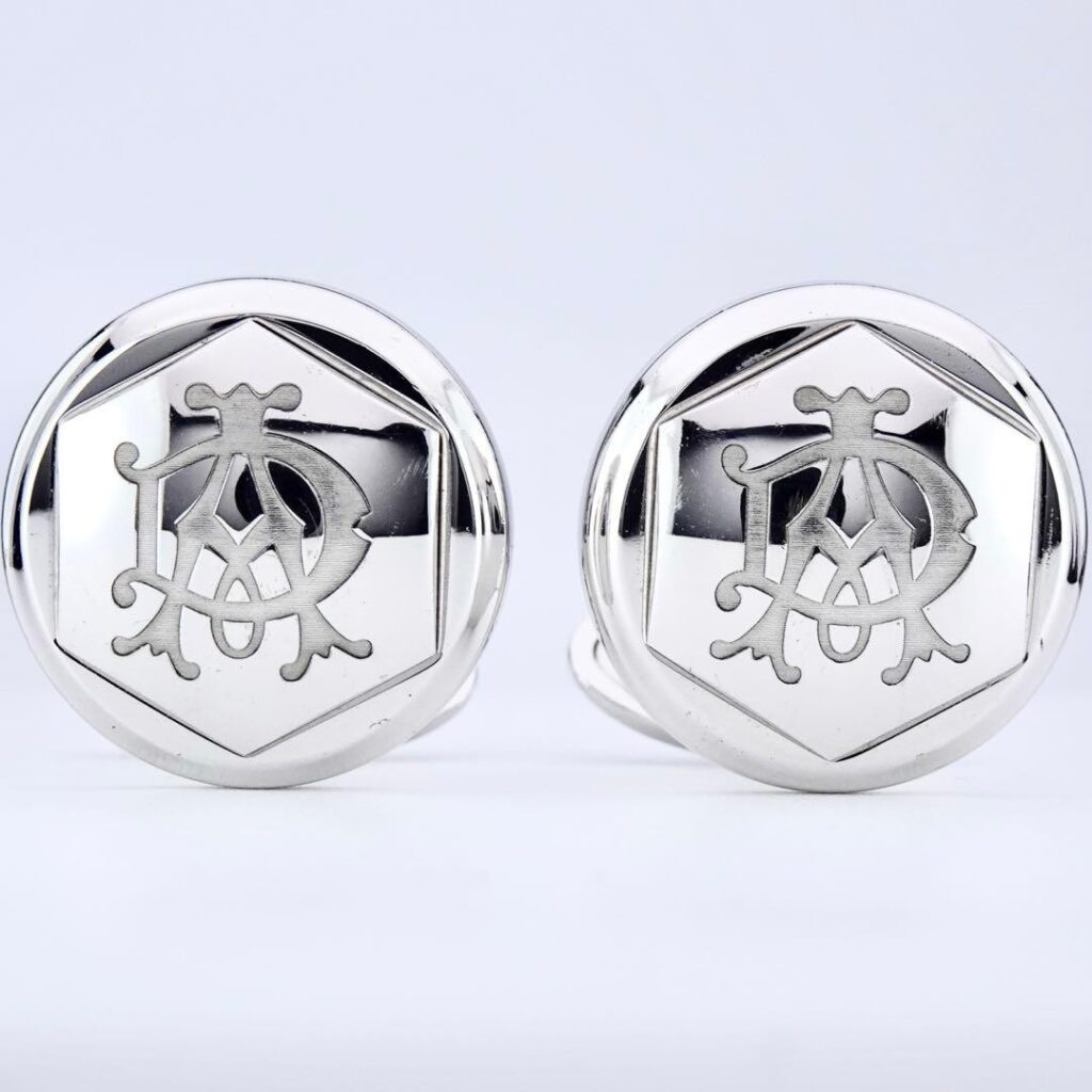 Dunhill Hobnail Coin Mother-of-Pearl Cufflinks — Best Evening Shimmer