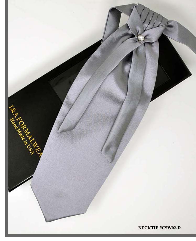 Elizabetta Bugatti Grey Silk Ascot Cravat