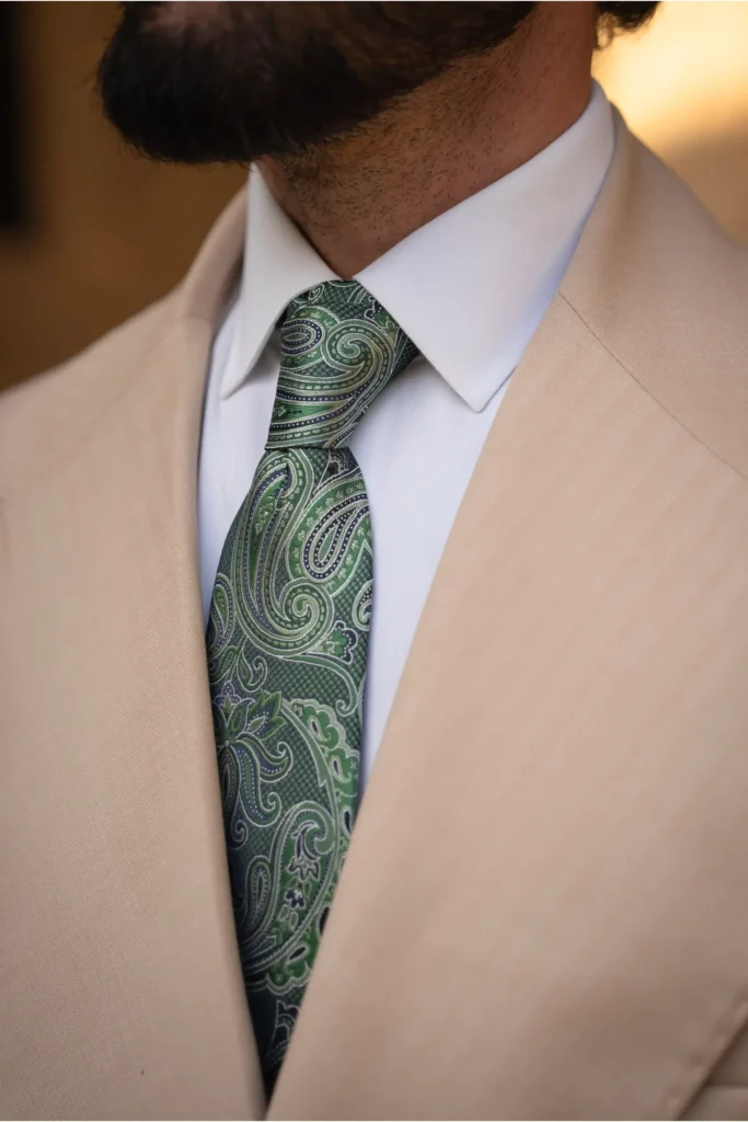 Elizabetta Nino Teal Green Silk Ascot