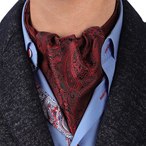 Elizabetta Sondrio Red Silk Ascot Cravat