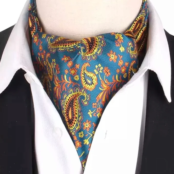 Elizabetta Turano Yellow Floral Paisley Ascot