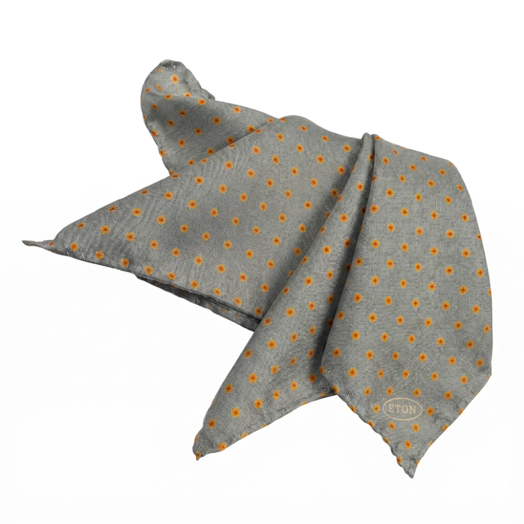 Eton Blue Floral Linen Pocket Square — Best for Soft Pattern