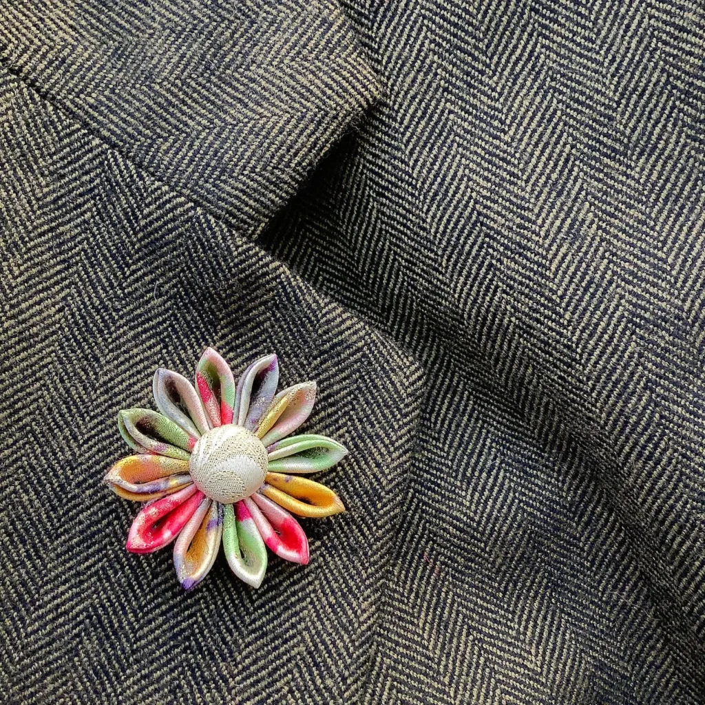 ExquisiteLapel Multicolored Silk Satin Flower Pin