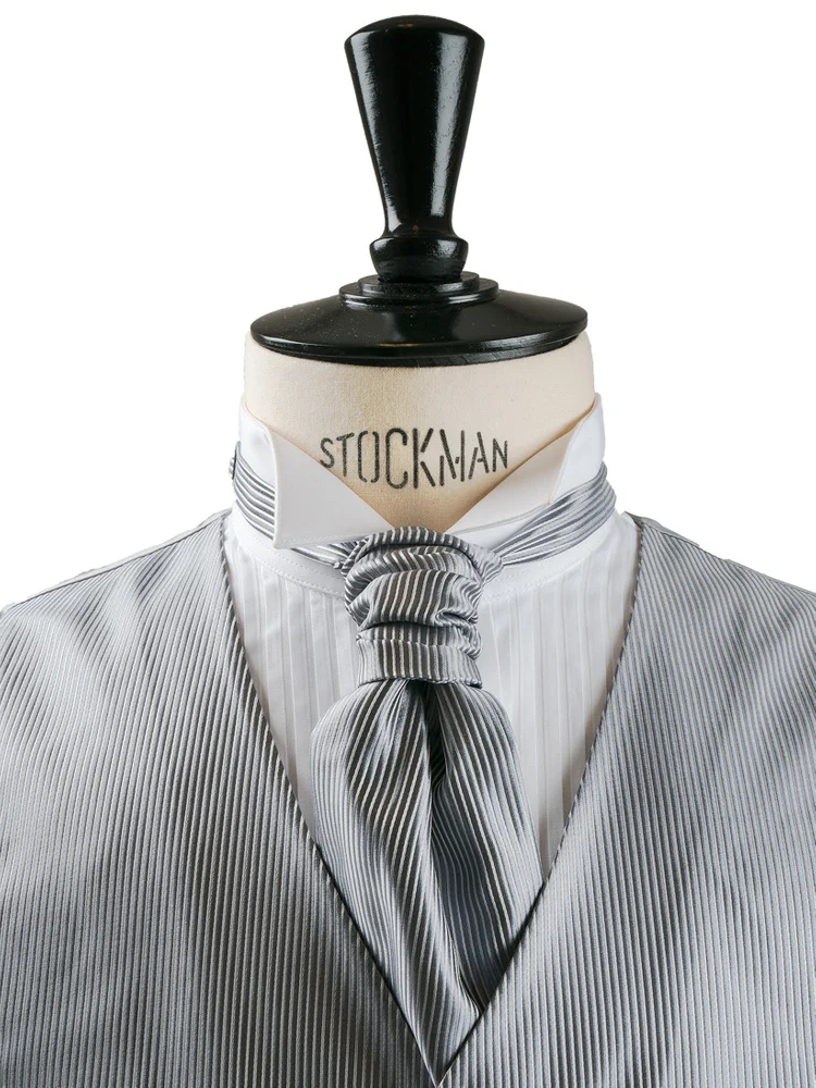 Favourbrook Silver Douppion Silk Cravat