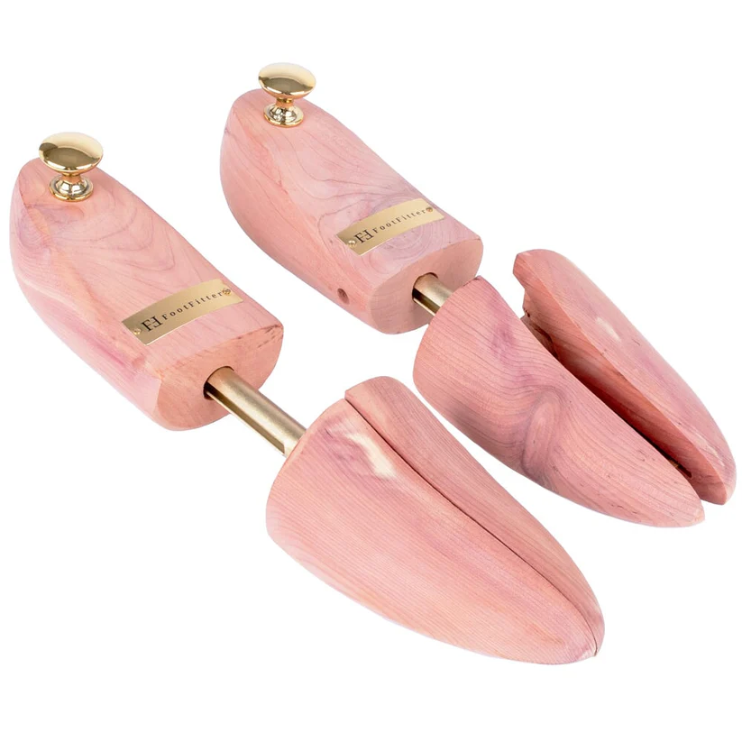 FootFitter Full Heel Block Split-Toe Cedar Shoe Tree — Best for Heel Support