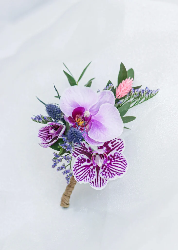 Fort Belvedere Violet Marguerite Silk Boutonnière Flower