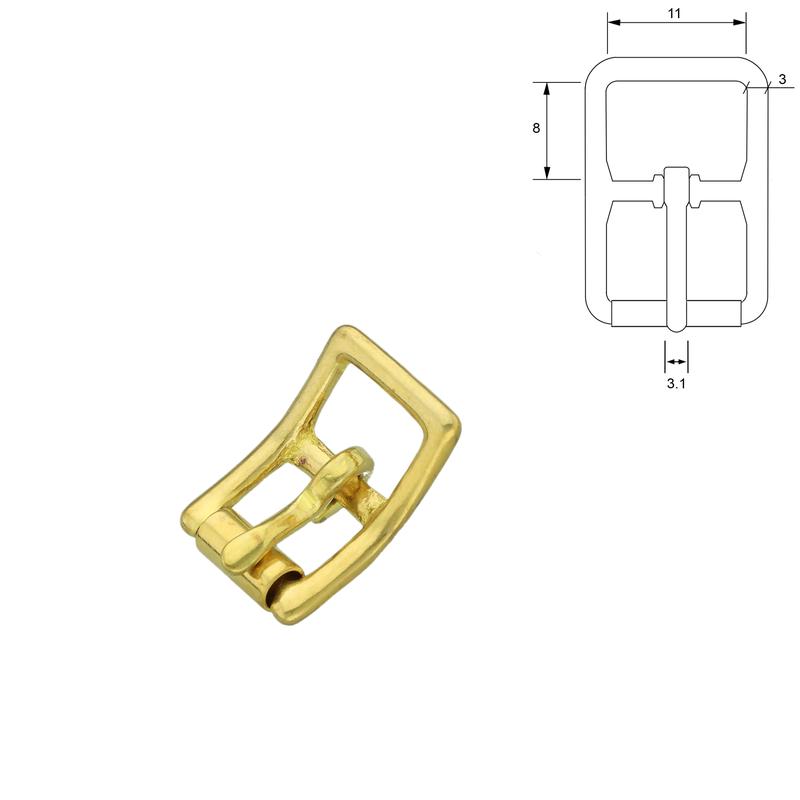 Fort Houston Antique Brass Roller Buckle