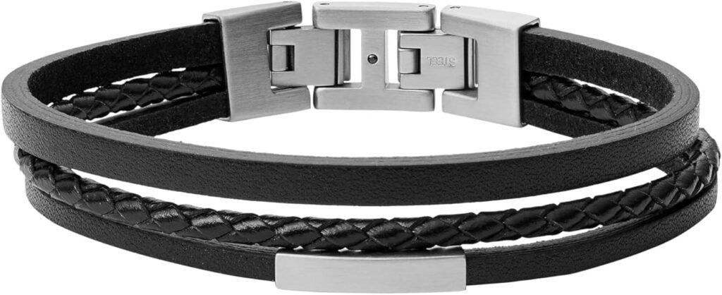 Fossil Braided Leather Bracelet