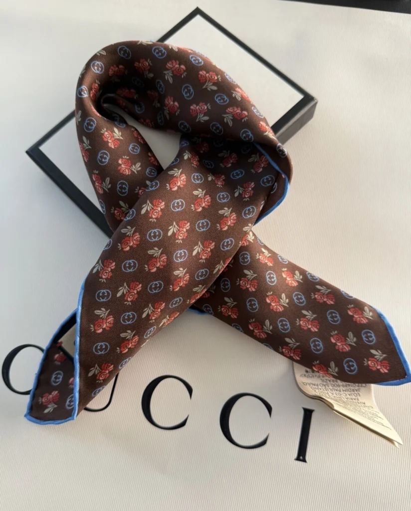 Gucci Bee Pattern Silk Pocket Square — Best for Recognizable Luxury