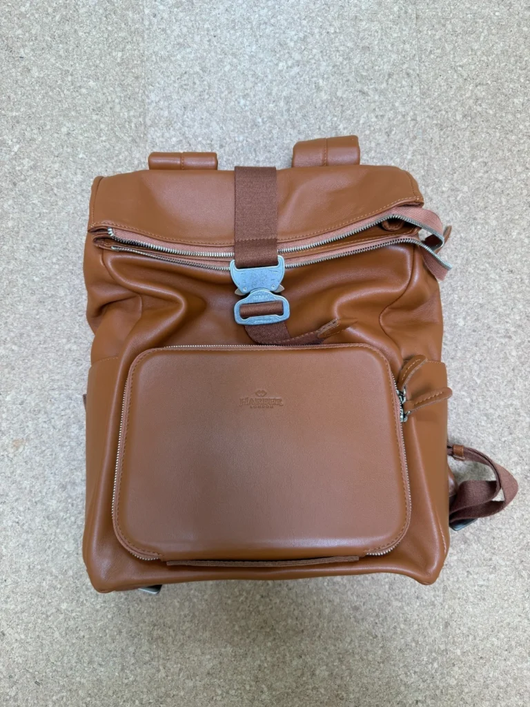 Harber London Leather Roll Top Backpack