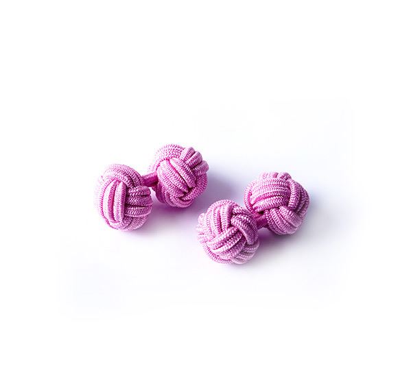 Hemingway Tailors Navy and Pink Silk Knot Cufflinks