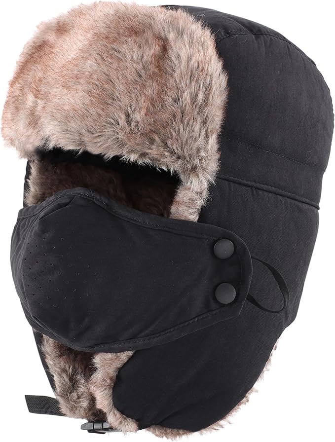Home Prefer Men's Trapper Hat with Face Mask