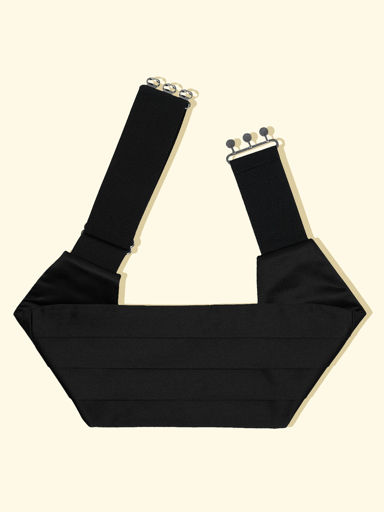 Le Noeud Papillon Black Silk Barathea Cummerbund