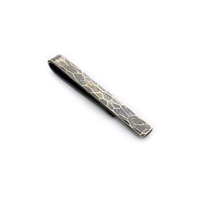 Link Up Matte Shiny Silver Tie Bar
