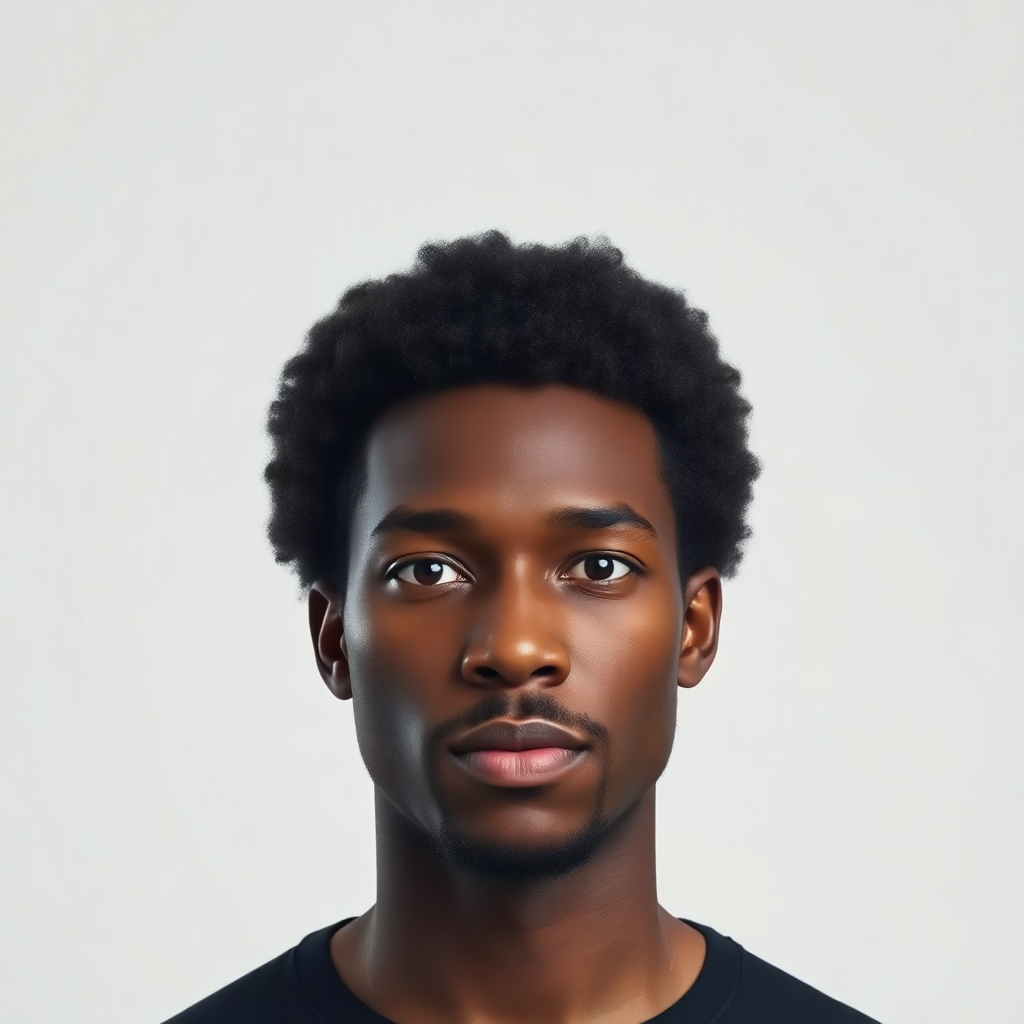 Medium Coily Afro With a Natural Hairline