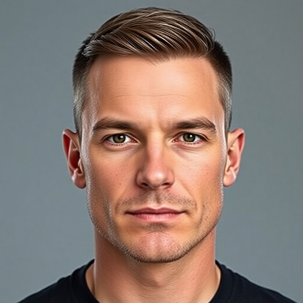 Textured Crew Cut With Mid Fade