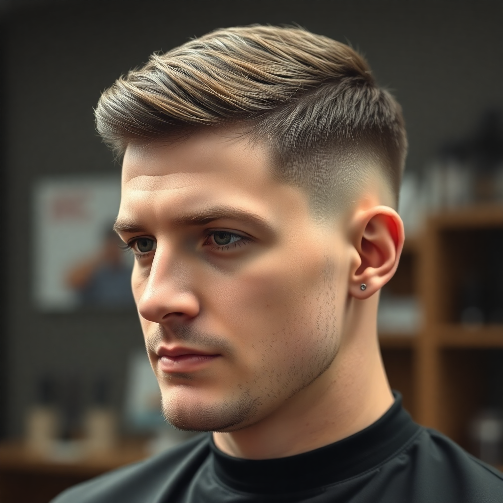 Short Caesar Cut With Blunt Fringe