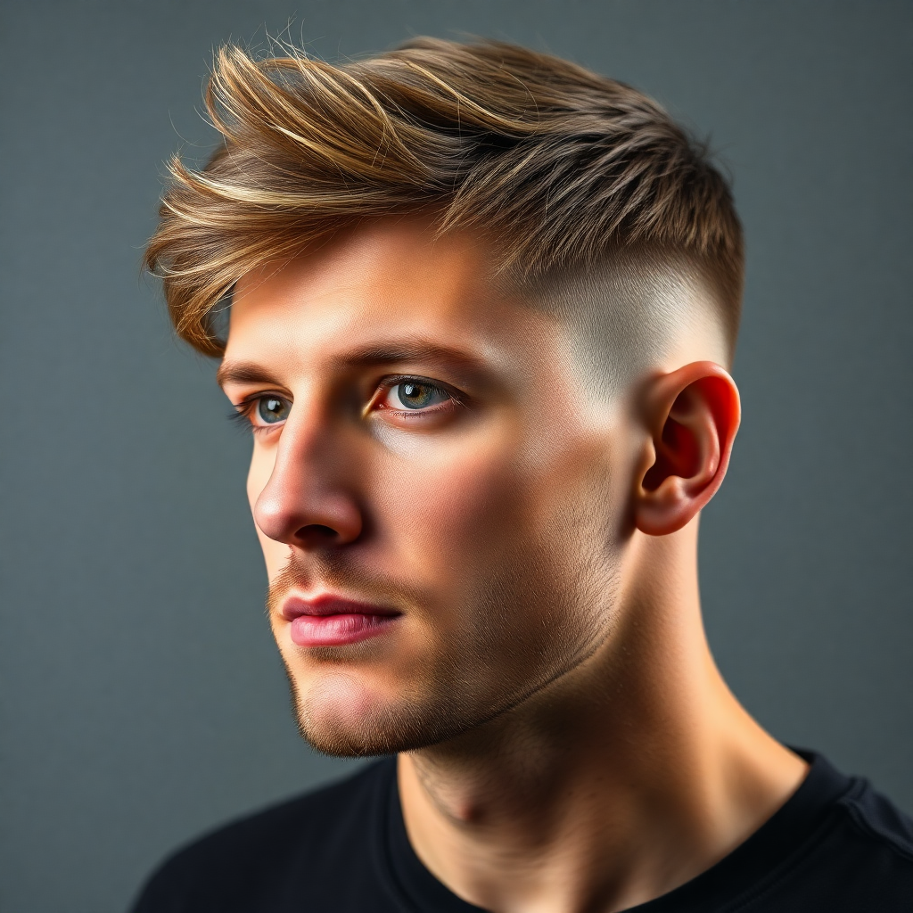 Messy Quiff With Low Fade