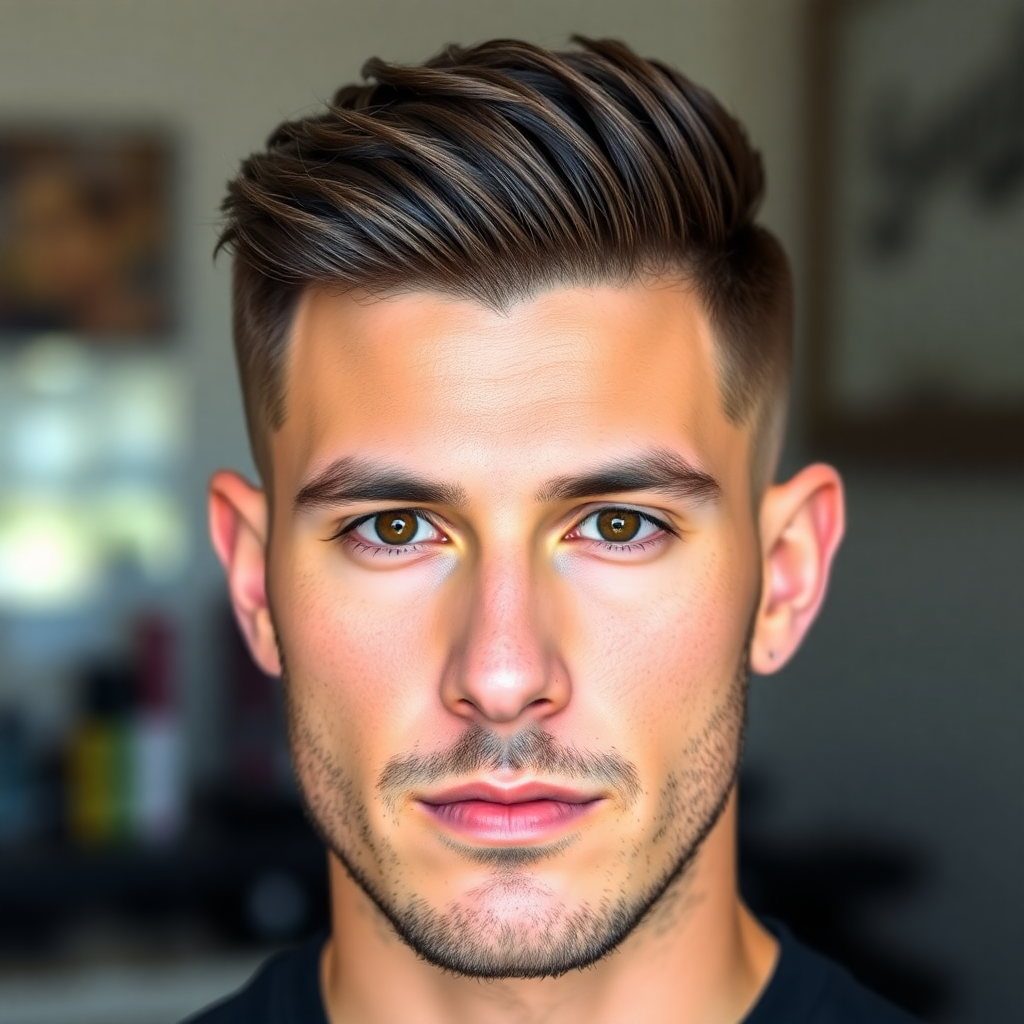 Low Fade With a Short Textured Quiff