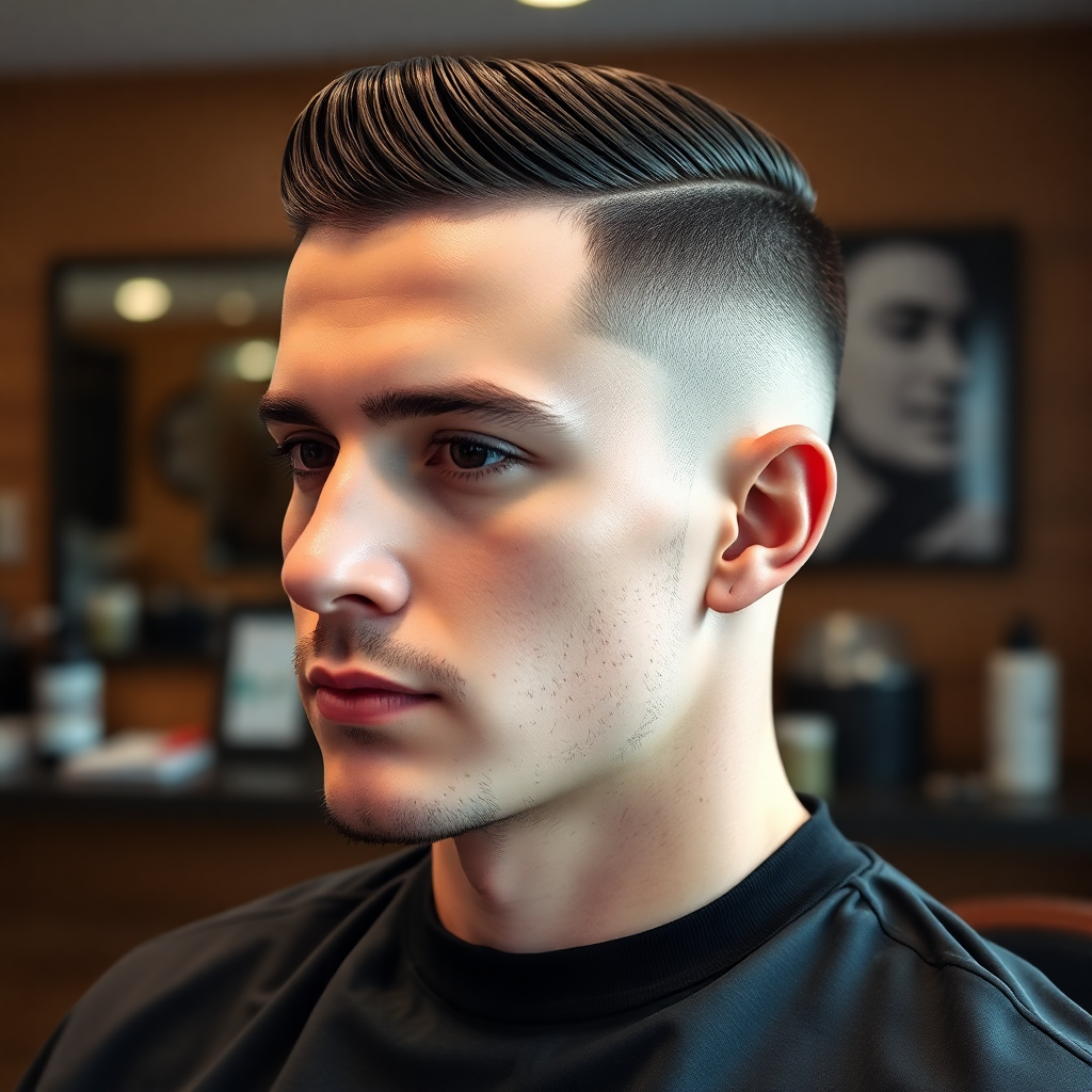 Low Fade With a Modern Slick Back