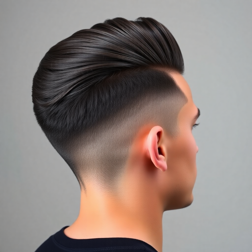 Low Fade With a Voluminous Pompadour