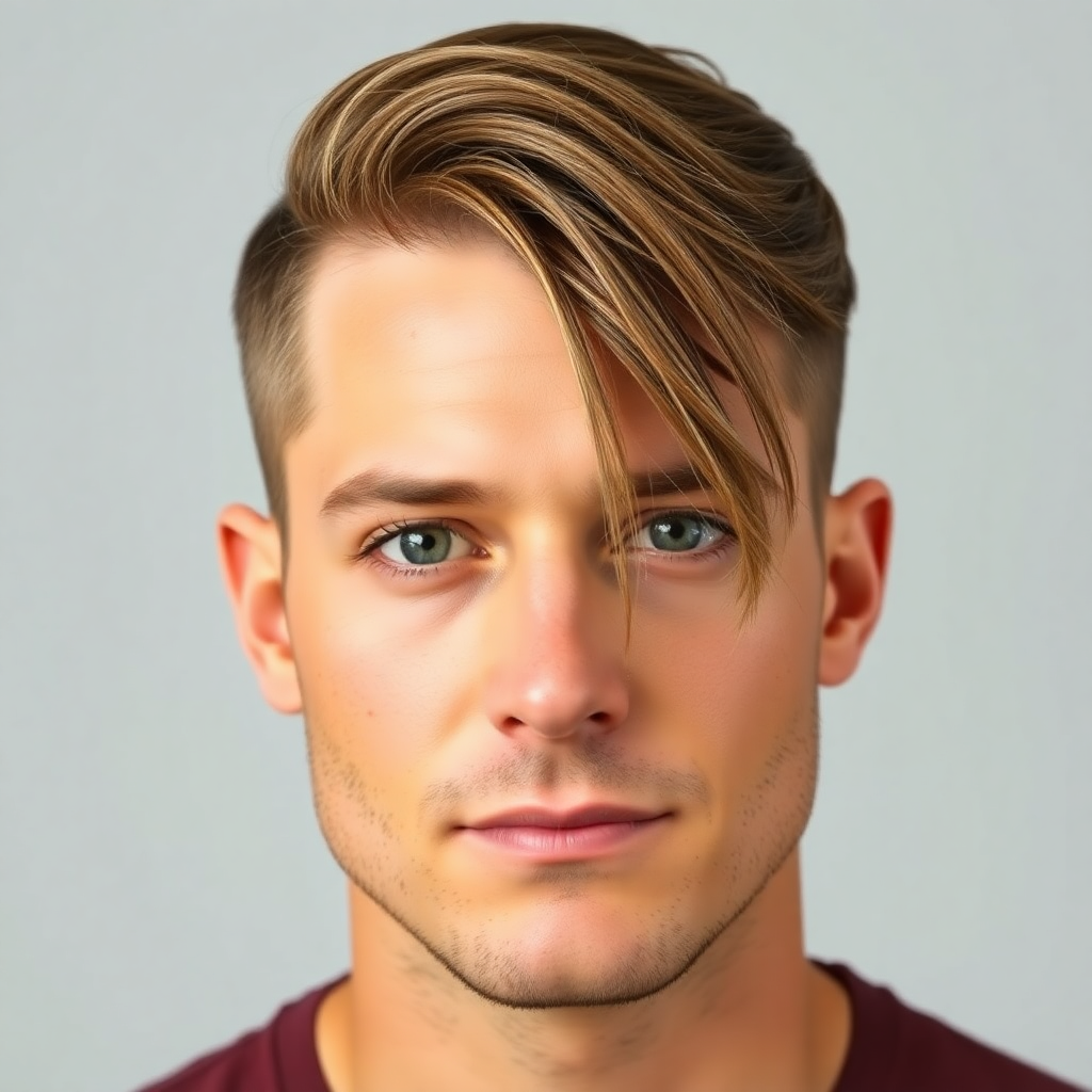Low Fade With a Middle-Part Curtain Cut