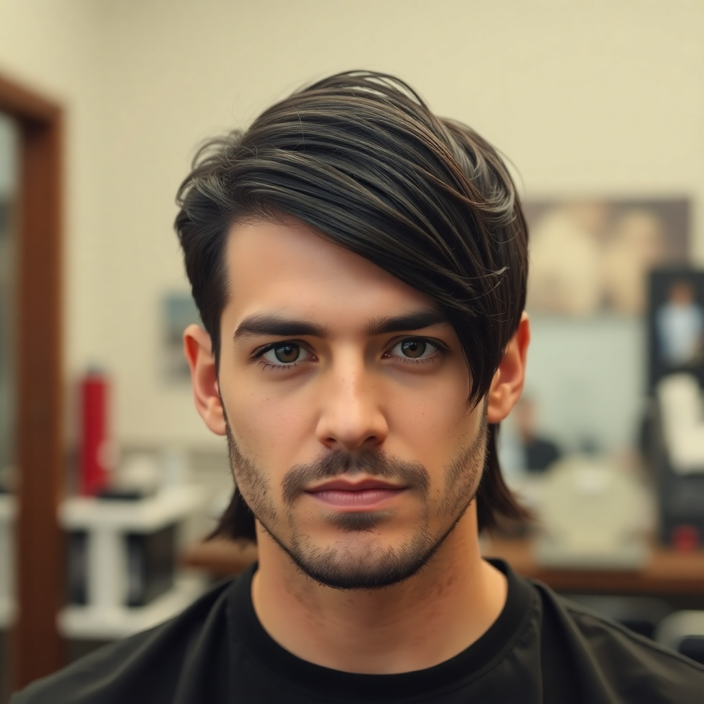 Long Fringe Edgar With a Drop Fade