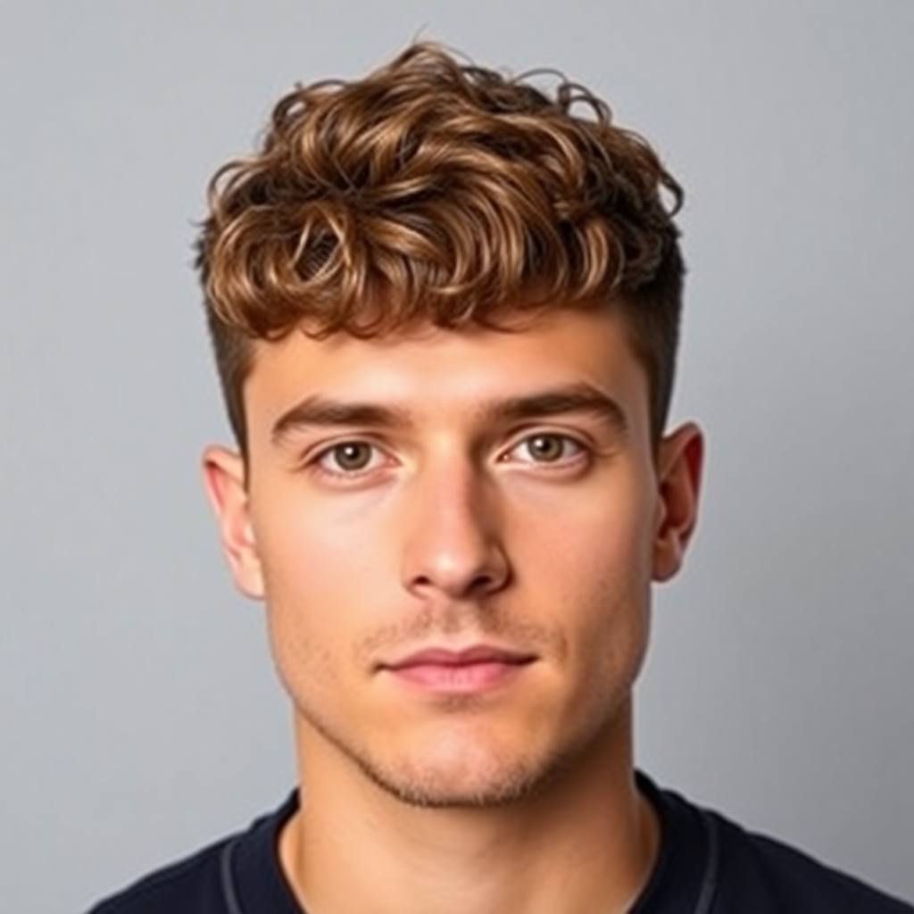 Curly Caesar Cut With Short Blunt Fringe